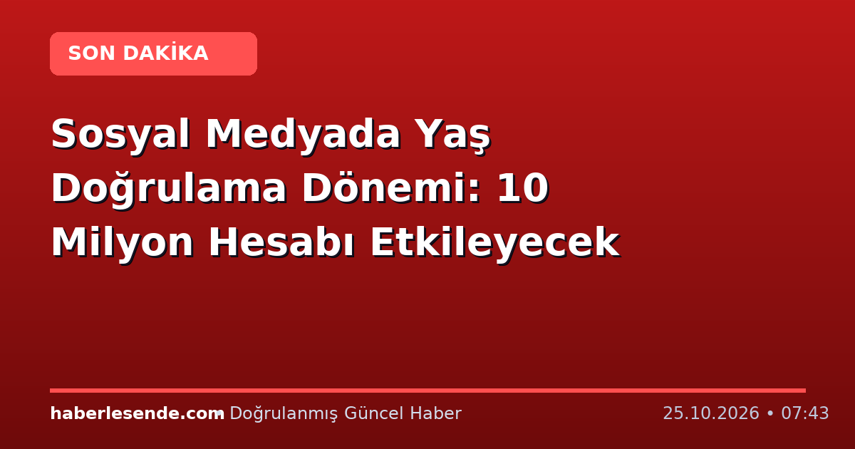 Sosyal Medyada Yaş Doğrulama Dönemi: 10 Milyon Hesabı Etkileyecek