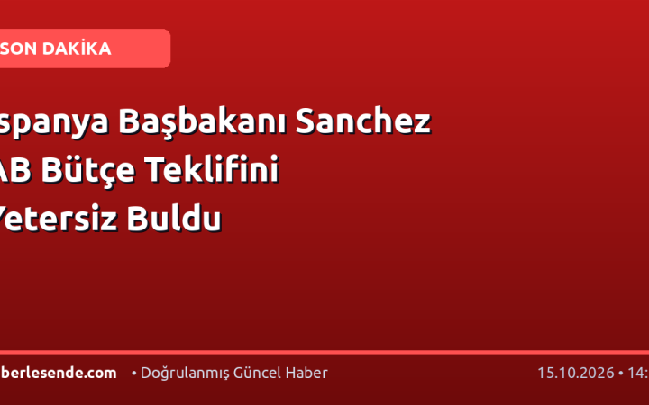 İspanya Başbakanı Sanchez AB Bütçe Teklifini Yetersiz Buldu