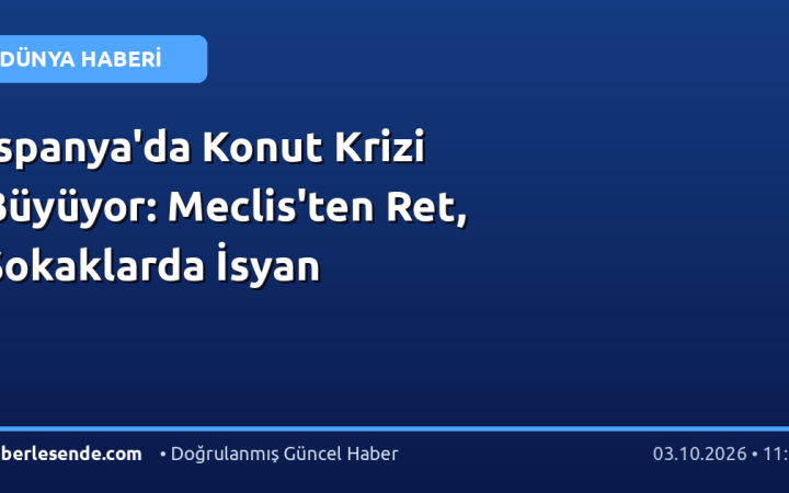 İspanya'da Konut Krizi Büyüyor: Meclis'ten Ret, Sokaklarda İsyan