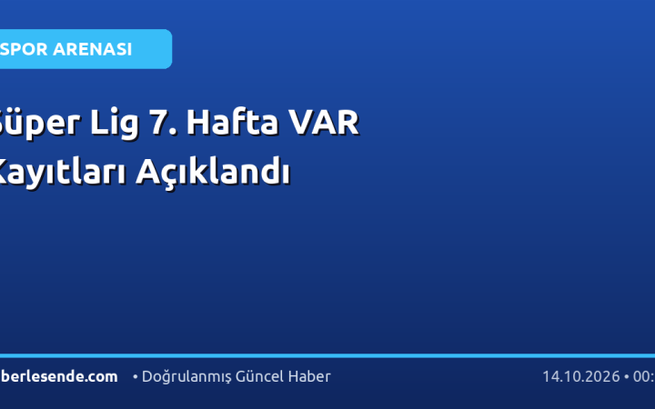 Süper Lig 7. Hafta VAR Kayıtları Açıklandı