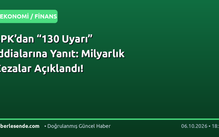 SPK’dan “130 Uyarı” İddialarına Yanıt: Milyarlık Cezalar Açıklandı!