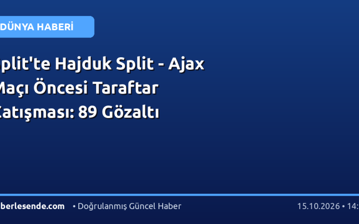 Split'te Hajduk Split - Ajax Maçı Öncesi Taraftar Çatışması: 89 Gözaltı