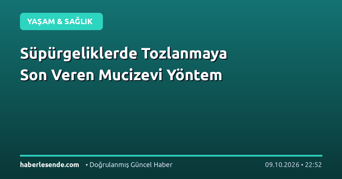 Süpürgeliklerde Tozlanmaya Son Veren Mucizevi Yöntem