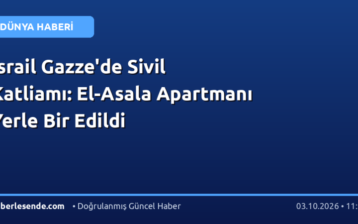 İsrail Gazze'de Sivil Katliamı: El-Asala Apartmanı Yerle Bir Edildi