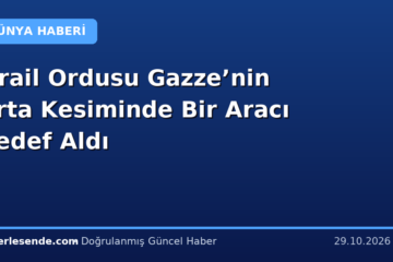 İsrail Ordusu Gazze’nin Orta Kesiminde Bir Aracı Hedef Aldı