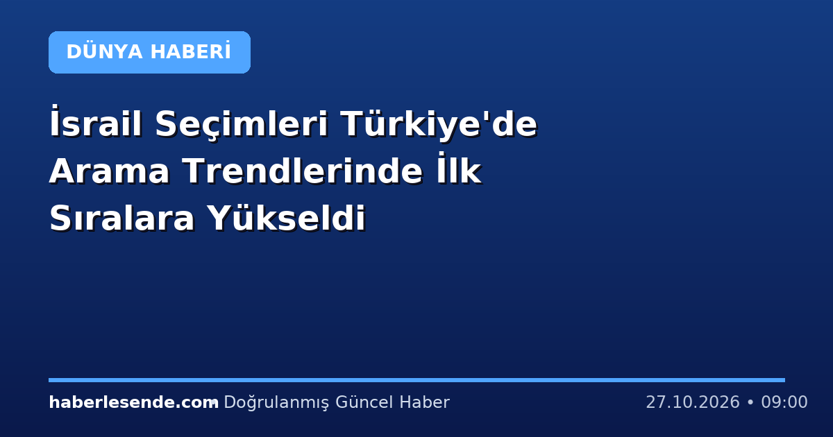 İsrail Seçimleri Türkiye'de Arama Trendlerinde İlk Sıralara Yükseldi