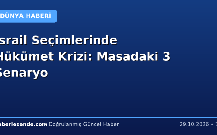 İsrail Seçimlerinde Hükümet Krizi: Masadaki 3 Senaryo