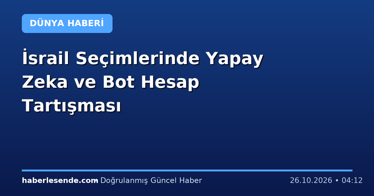 İsrail Seçimlerinde Yapay Zeka ve Bot Hesap Tartışması