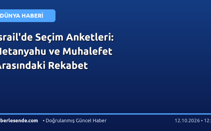 İsrail'de Seçim Anketleri: Netanyahu ve Muhalefet Arasındaki Rekabet