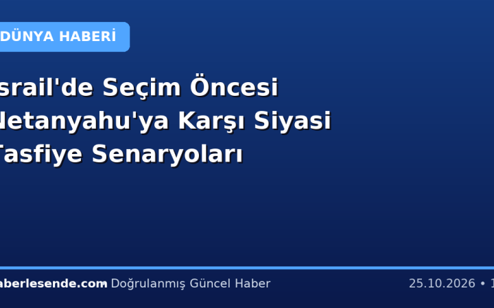 İsrail'de Seçim Öncesi Netanyahu'ya Karşı Siyasi Tasfiye Senaryoları