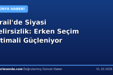 İsrail'de Siyasi Belirsizlik: Erken Seçim İhtimali Güçleniyor