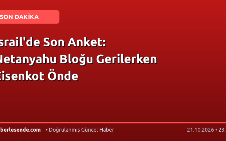 İsrail'de Son Anket: Netanyahu Bloğu Gerilerken Eisenkot Önde