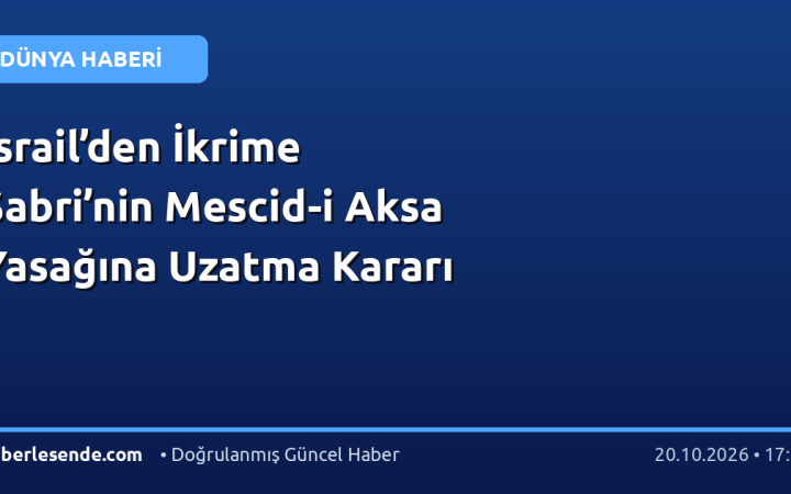 İsrail’den İkrime Sabri’nin Mescid-i Aksa Yasağına Uzatma Kararı