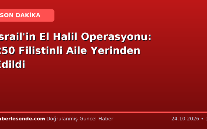 İsrail'in El Halil Operasyonu: 250 Filistinli Aile Yerinden Edildi