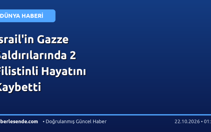 İsrail'in Gazze Saldırılarında 2 Filistinli Hayatını Kaybetti