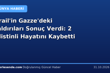 İsrail'in Gazze'deki Saldırıları Sonuç Verdi: 2 Filistinli Hayatını Kaybetti