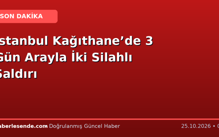 İstanbul Kağıthane’de 3 Gün Arayla İki Silahlı Saldırı