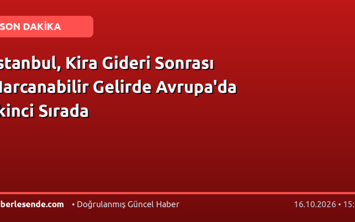 İstanbul, Kira Gideri Sonrası Harcanabilir Gelirde Avrupa'da İkinci Sırada