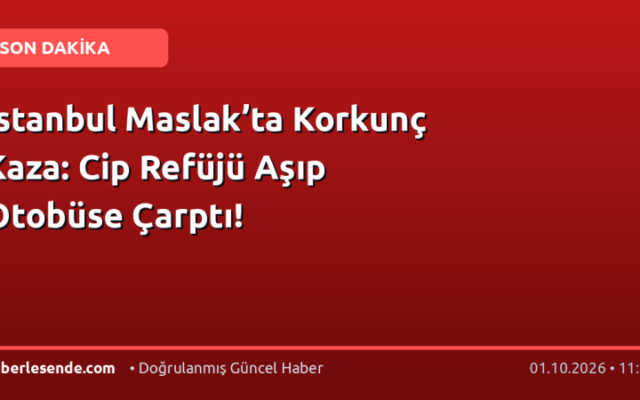 İstanbul Maslak’ta Korkunç Kaza: Cip Refüjü Aşıp Otobüse Çarptı!