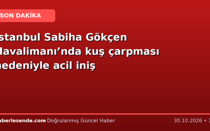 İstanbul Sabiha Gökçen Havalimanı’nda kuş çarpması nedeniyle acil iniş