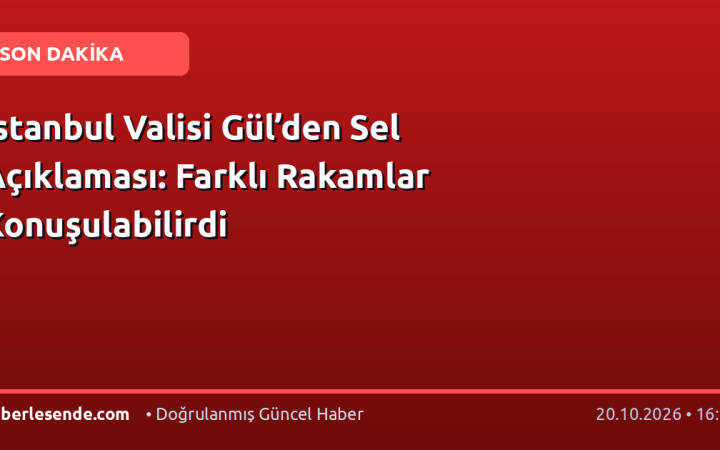 İstanbul Valisi Gül’den Sel Açıklaması: Farklı Rakamlar Konuşulabilirdi
