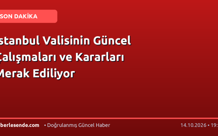 İstanbul Valisinin Güncel Çalışmaları ve Kararları Merak Ediliyor