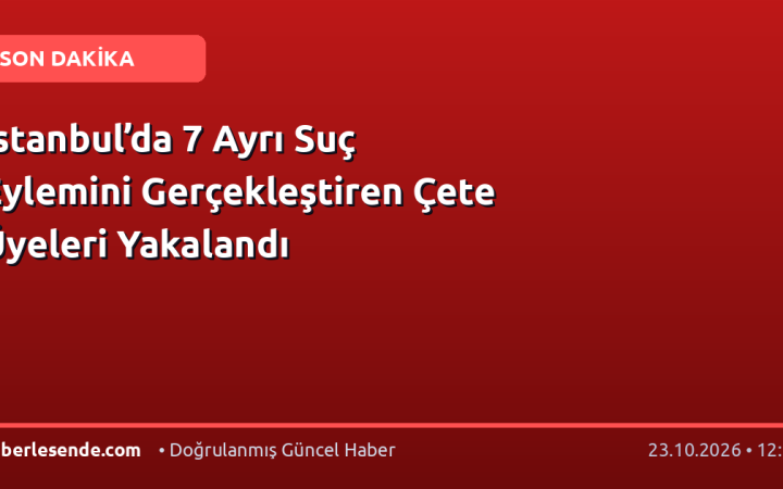 İstanbul’da 7 Ayrı Suç Eylemini Gerçekleştiren Çete Üyeleri Yakalandı