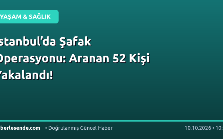 İstanbul’da Şafak Operasyonu: Aranan 52 Kişi Yakalandı!