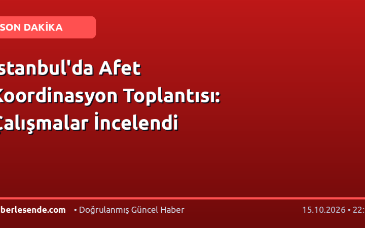 İstanbul'da Afet Koordinasyon Toplantısı: Çalışmalar İncelendi