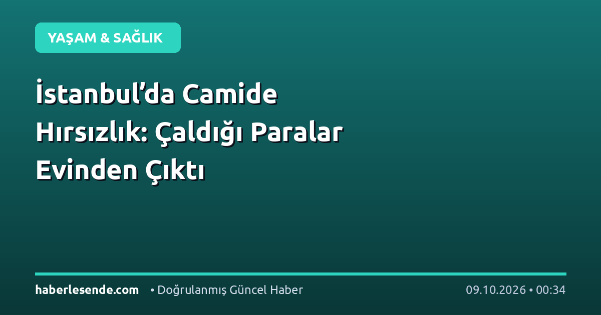 İstanbul’da Camide Hırsızlık: Çaldığı Paralar Evinden Çıktı