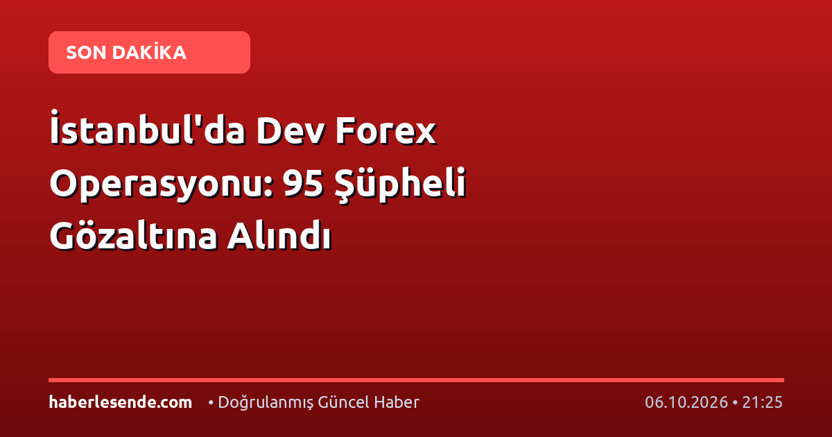 İstanbul'da Dev Forex Operasyonu: 95 Şüpheli Gözaltına Alındı