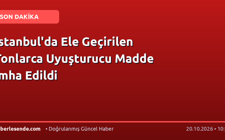 İstanbul'da Ele Geçirilen Tonlarca Uyuşturucu Madde İmha Edildi
