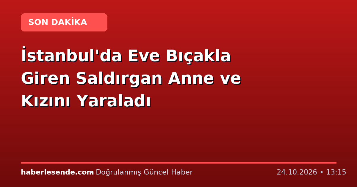 İstanbul'da Eve Bıçakla Giren Saldırgan Anne ve Kızını Yaraladı