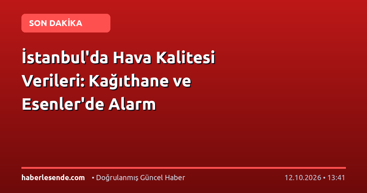 İstanbul'da Hava Kalitesi Verileri: Kağıthane ve Esenler'de Alarm