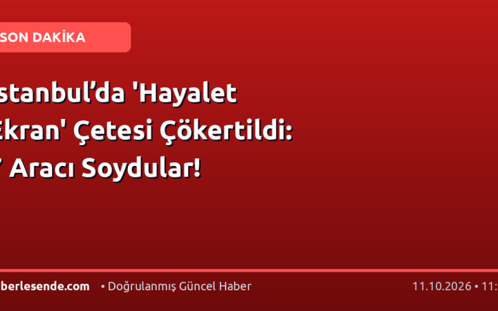 İstanbul’da 'Hayalet Ekran' Çetesi Çökertildi: 7 Aracı Soydular!
