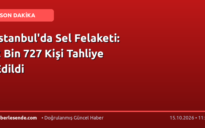 İstanbul'da Sel Felaketi: 2 Bin 727 Kişi Tahliye Edildi