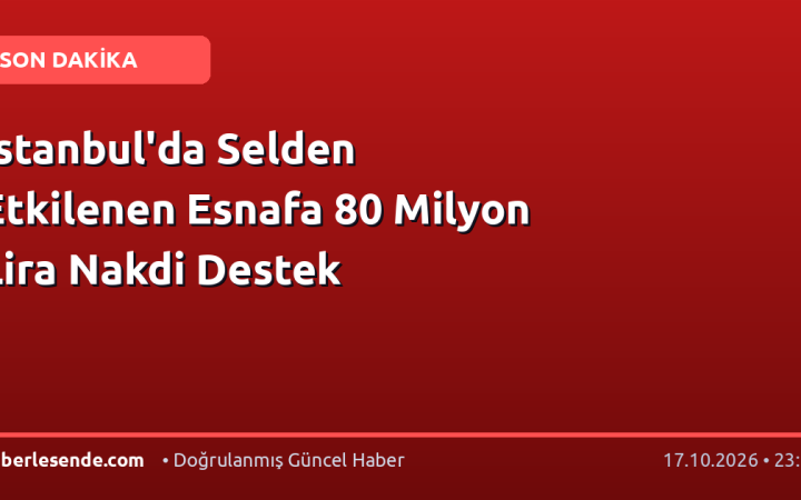 İstanbul'da Selden Etkilenen Esnafa 80 Milyon Lira Nakdi Destek