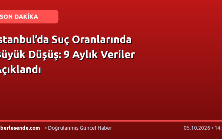 İstanbul’da Suç Oranlarında Büyük Düşüş: 9 Aylık Veriler Açıklandı