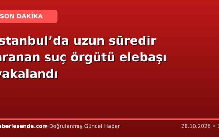 İstanbul’da uzun süredir aranan suç örgütü elebaşı yakalandı