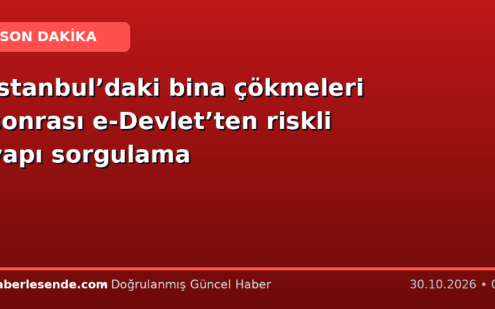 İstanbul’daki bina çökmeleri sonrası e-Devlet’ten riskli yapı sorgulama