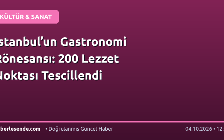 İstanbul’un Gastronomi Rönesansı: 200 Lezzet Noktası Tescillendi