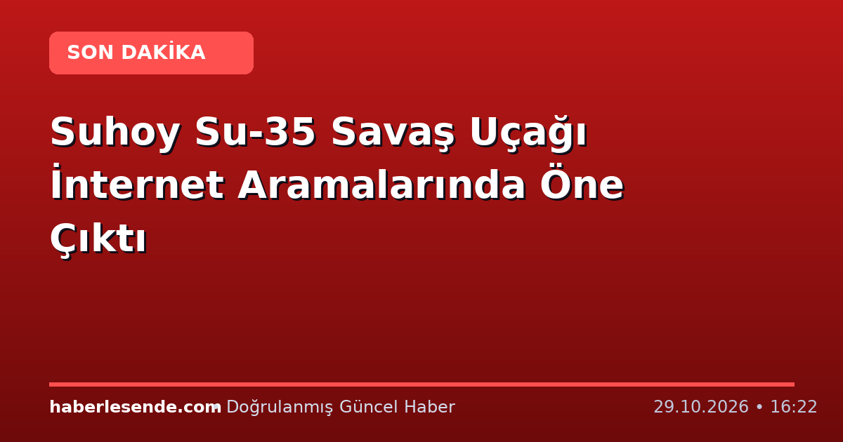 Suhoy Su-35 Savaş Uçağı İnternet Aramalarında Öne Çıktı