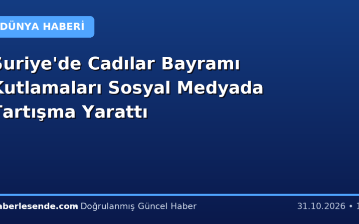 Suriye'de Cadılar Bayramı Kutlamaları Sosyal Medyada Tartışma Yarattı