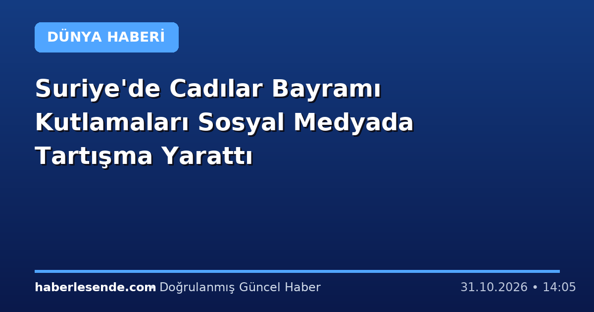 Suriye'de Cadılar Bayramı Kutlamaları Sosyal Medyada Tartışma Yarattı
