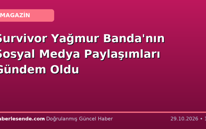 Survivor Yağmur Banda'nın Sosyal Medya Paylaşımları Gündem Oldu