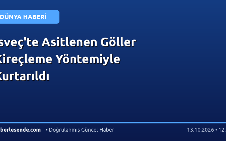 İsveç'te Asitlenen Göller Kireçleme Yöntemiyle Kurtarıldı
