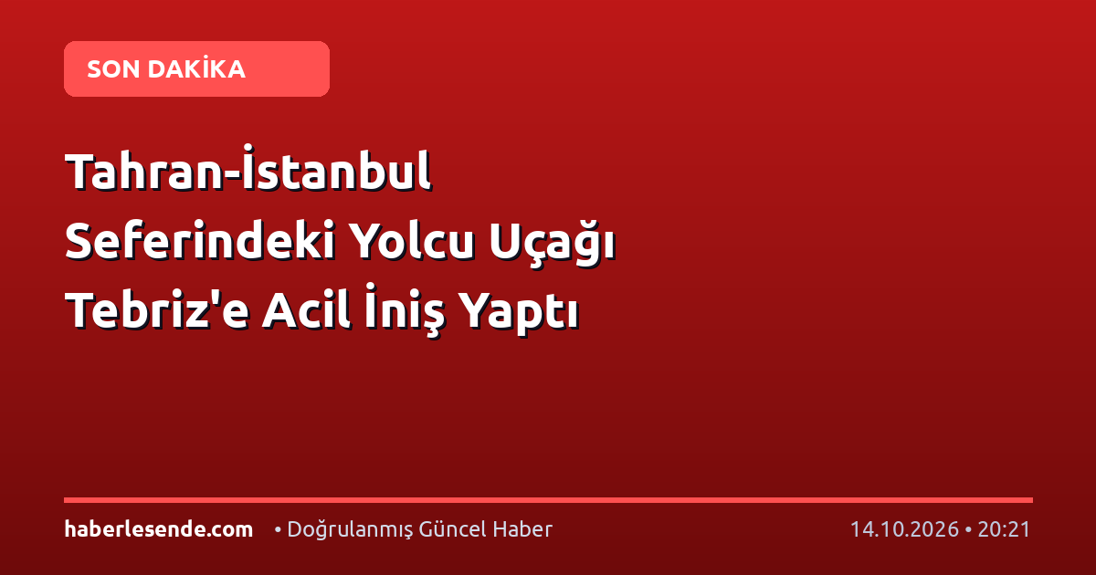 Tahran-İstanbul Seferindeki Yolcu Uçağı Tebriz'e Acil İniş Yaptı