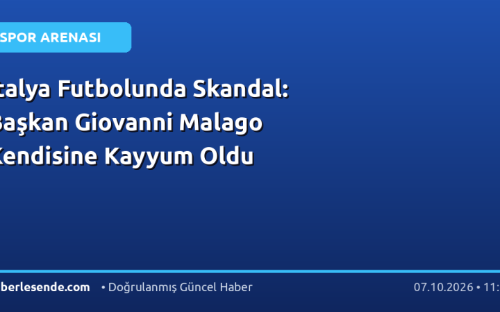 İtalya Futbolunda Skandal: Başkan Giovanni Malago Kendisine Kayyum Oldu