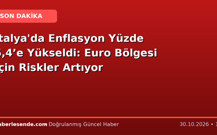 İtalya'da Enflasyon Yüzde 5,4’e Yükseldi: Euro Bölgesi İçin Riskler Artıyor