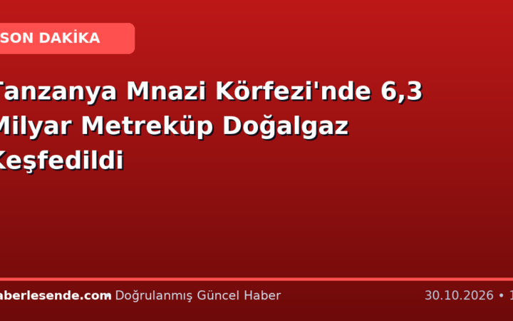 Tanzanya Mnazi Körfezi'nde 6,3 Milyar Metreküp Doğalgaz Keşfedildi